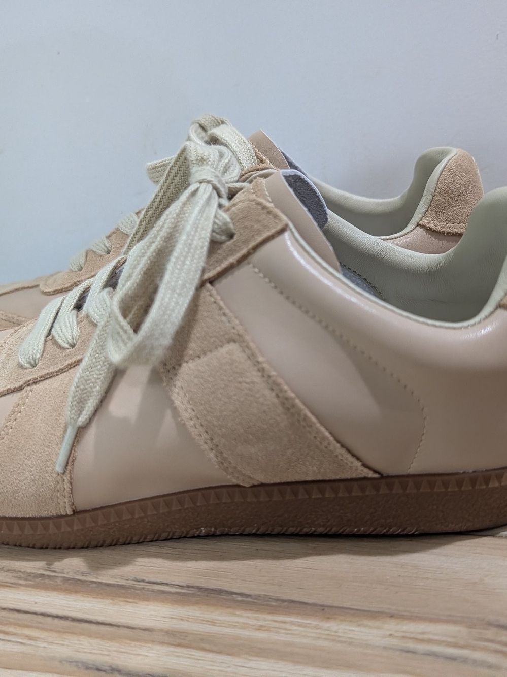 Maison Martin Margiela Replica Sneakers Men's 10.5 Beige Leather Suede Gum Sole - Picture 6 of 8